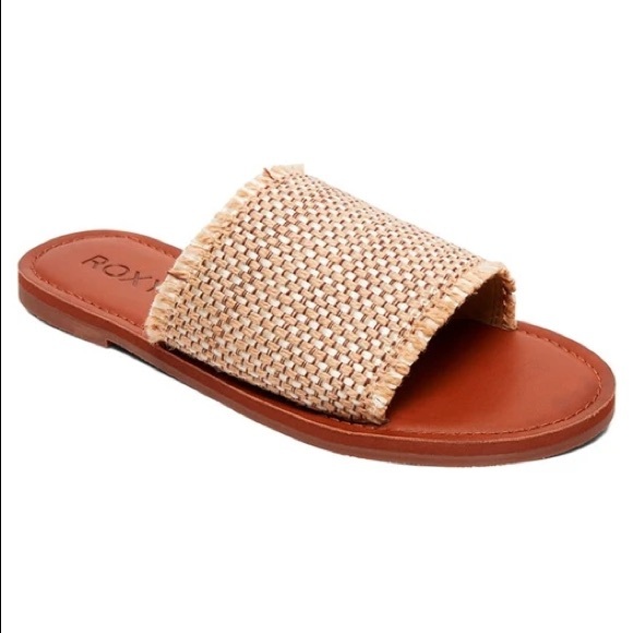 Roxy Crochet & Leather Slides